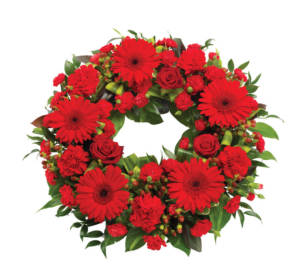 Red Funeral Wreath